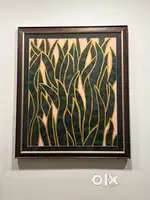 Framed Nature “Sansevieria” Inspired Acrylic Painting