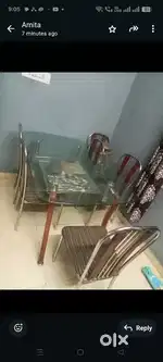 6seater dyning table glass top