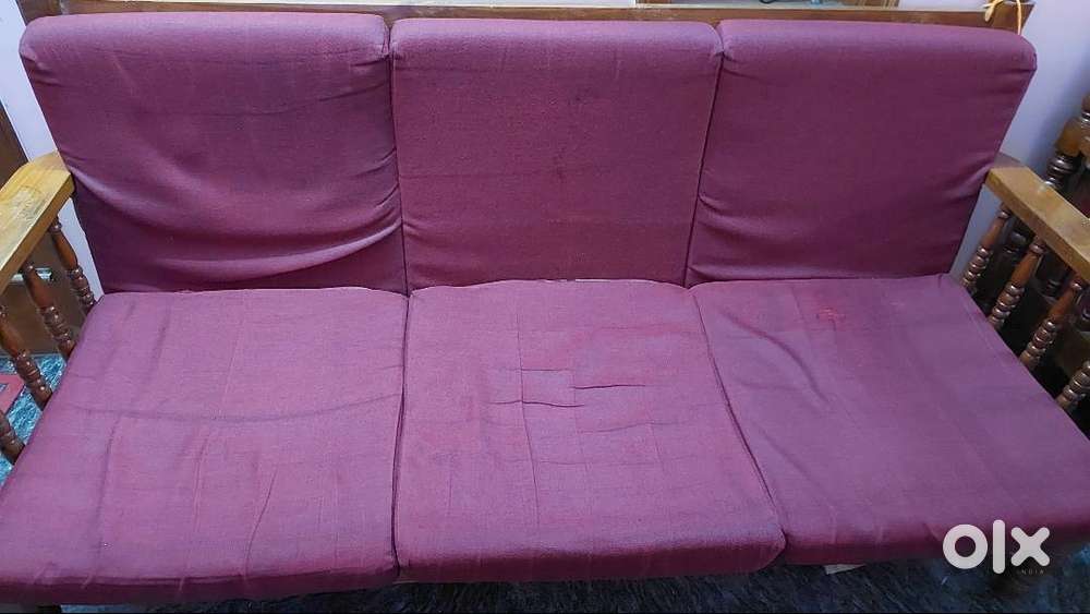 Teak wood 3 seater sofa
