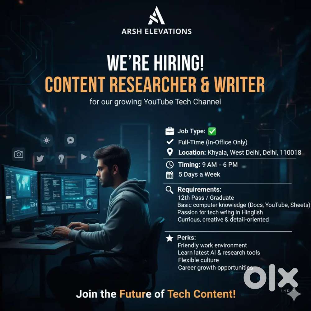 Need Content Researcher & Writer – Full-Time (YouTube Channel Work)