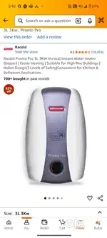 3 day old Unused Racold Geyser  -  under 10 day amazon replacement