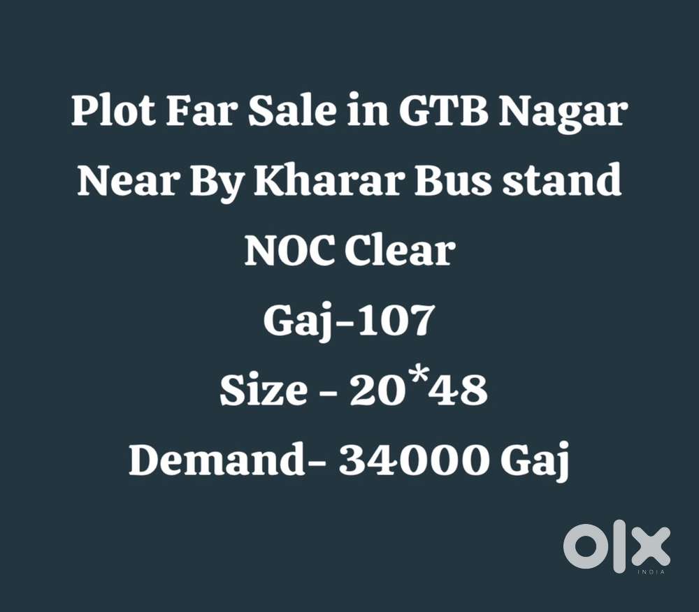 Plot For Sale in GTB Nagar Near By Kharar Bus Stand
