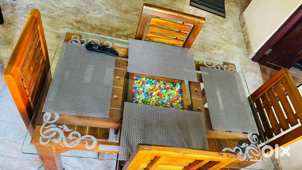 4-Seater Wooden Dining Table with Chairs - Used, Good  condition