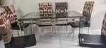 SS & Glass DiningTable 6 Seater