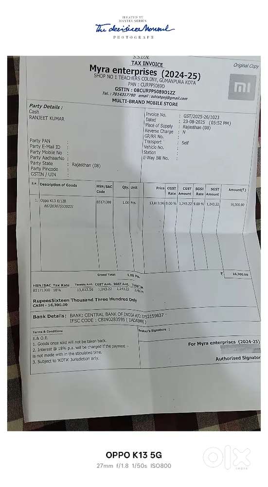 Oppo k13 5g 8+8/128 gb ram