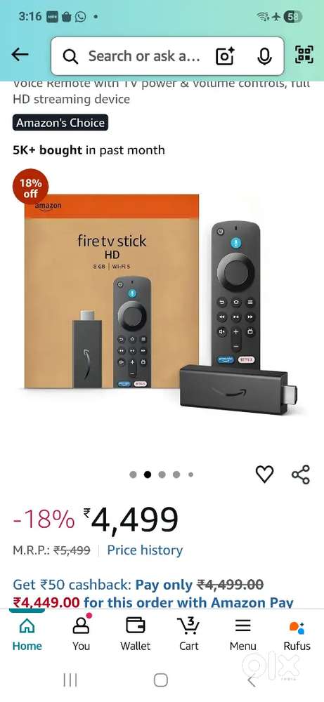 Amxon hd fire stick only 2300 fix price
