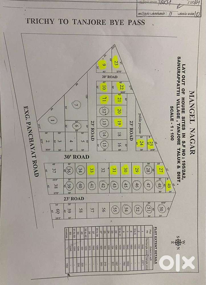 Totally 36 plots for sale