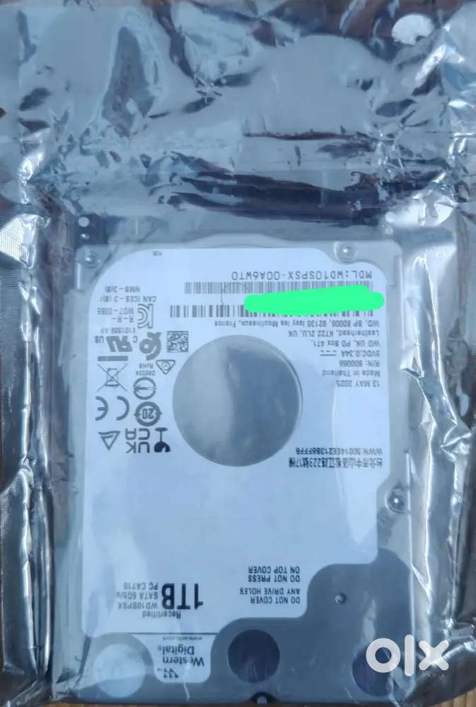 1TB Western digital hard disk new- 1 year warranty