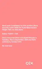 Vacancy in airport