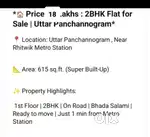 Flat for sale near rithwik metro station