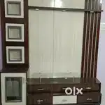 New Wooden TV panel in good condition and center table of 2.5× 1.5 ft
