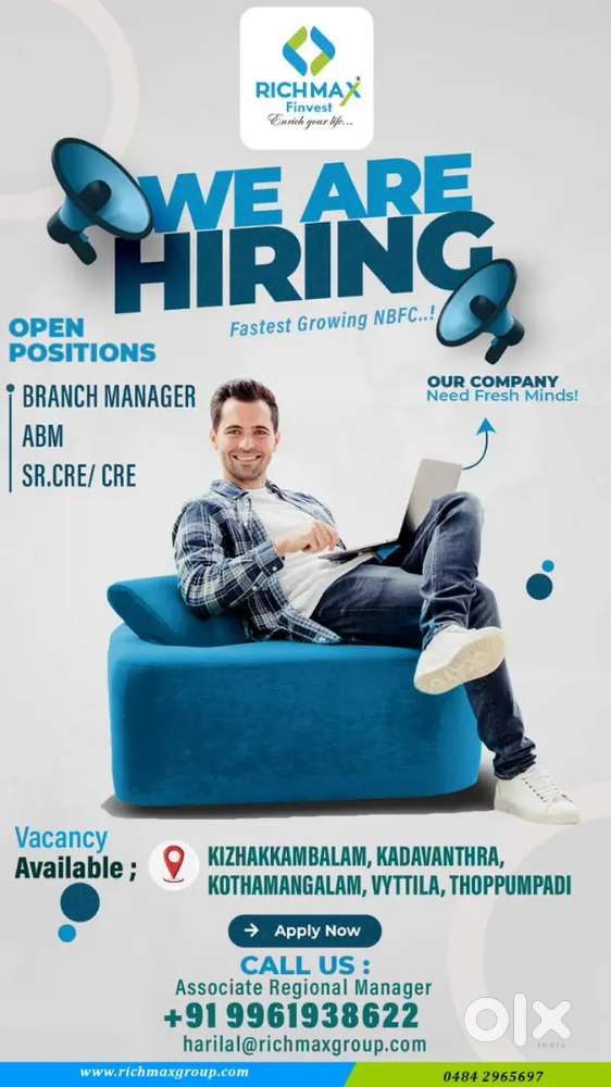 NBFC company needs staff urgent vacancy