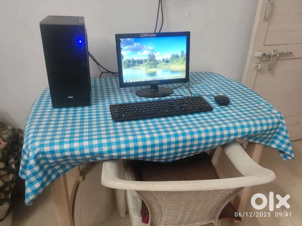 Desktop Computer with Table and Chair