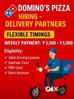 Need delivery boys at dominos pizza kondapur