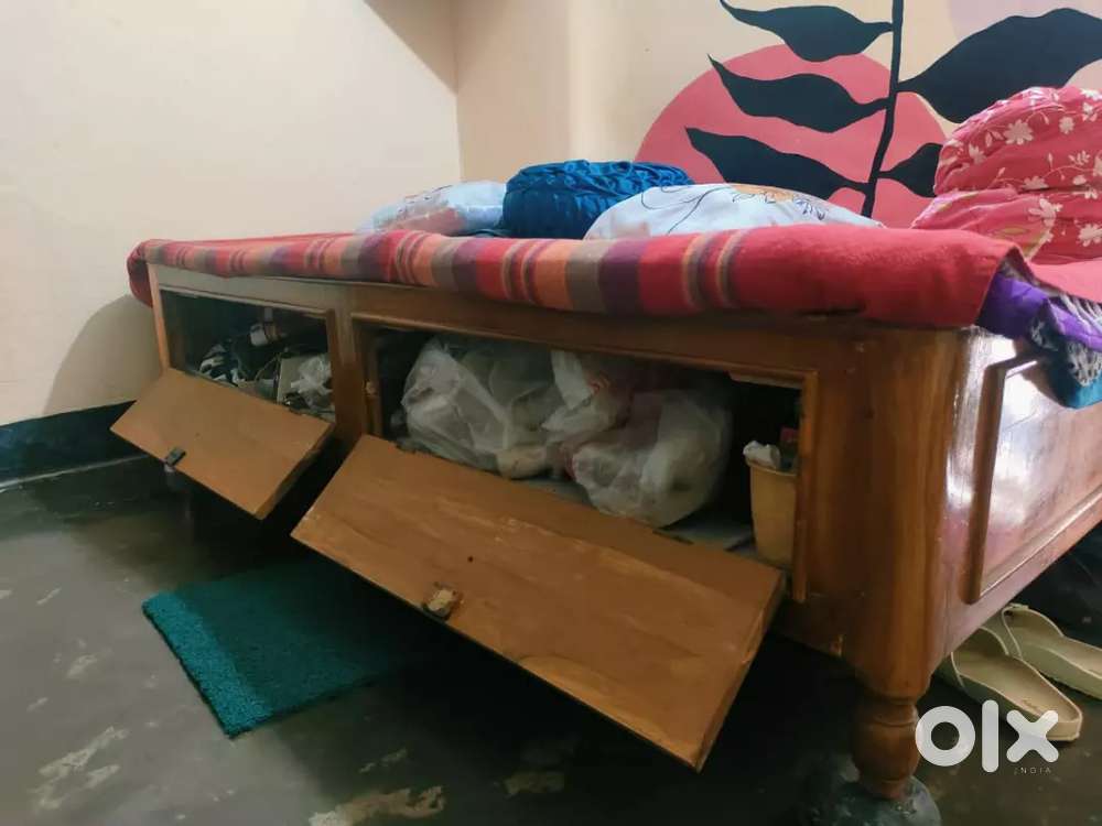 Teak single bed
