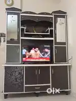 Glass Tv unit with Cupboard storage