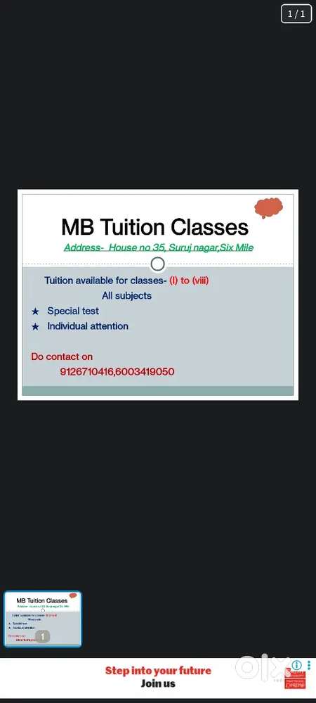 Tuition Tutor Available in Sixmile