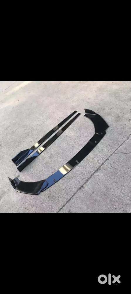 Car bumper splitter abs set of 5 with side skirt