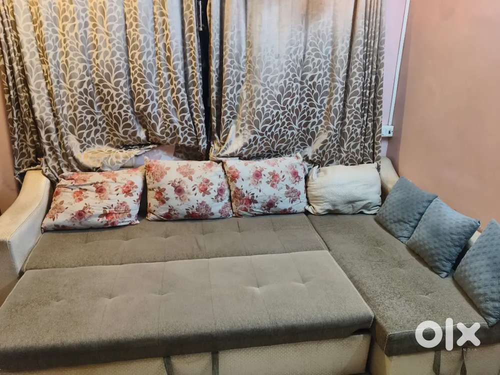 L-shape sofa cum bed
