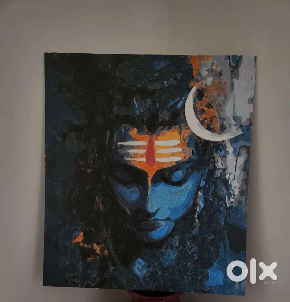 Oil paint shiva canvas