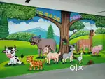 Baby's room wall art + nursery school wall art # kids play zone art