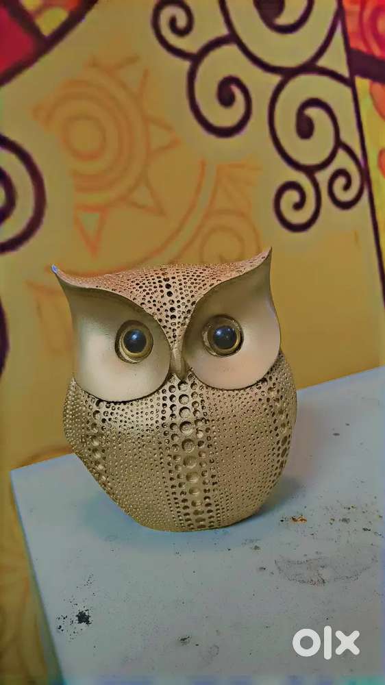Lucky Owl Resin Art Figure