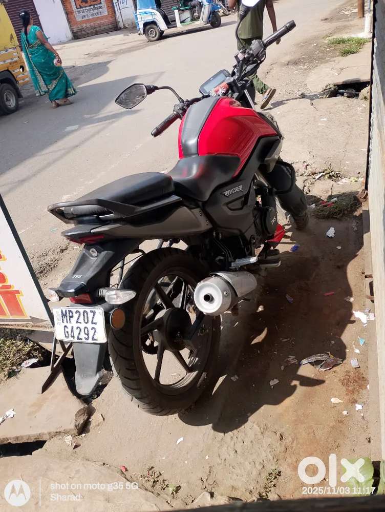 Tvs raider frist owner single hand bike