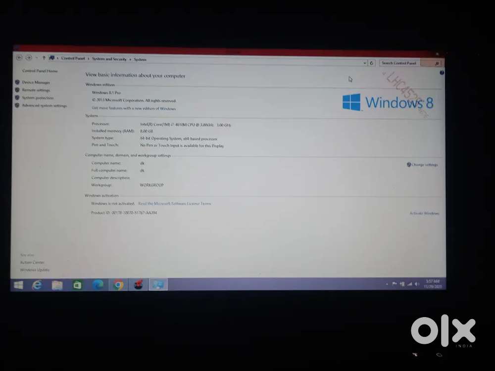 Good condition i7 8GB RAM 640 GB hard disk