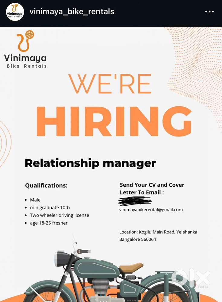 Required store head for bike rentals