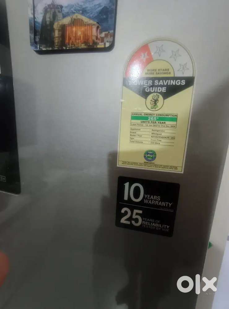 Whirlpool 235L, 2 Star, फ्रॉस्ट फ्री डबल डोर फ्रिज - शानदार कंडीशन!