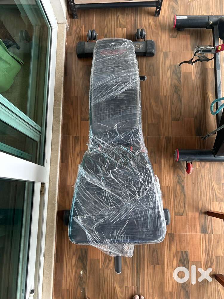 Gym Set - Bench, Plates, Rods, Exercise Bike