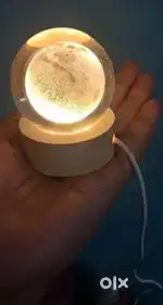 3D Moon Crystal Ball Lamp | Perfect for Room Decor | Like New |