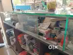Counter with glass tops and sliders