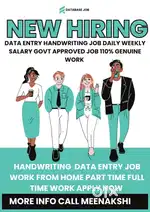 GOVT APPROVED DATA ENTRY HANDWRITING JOB NEW JOB VACANCY APPLY NOW