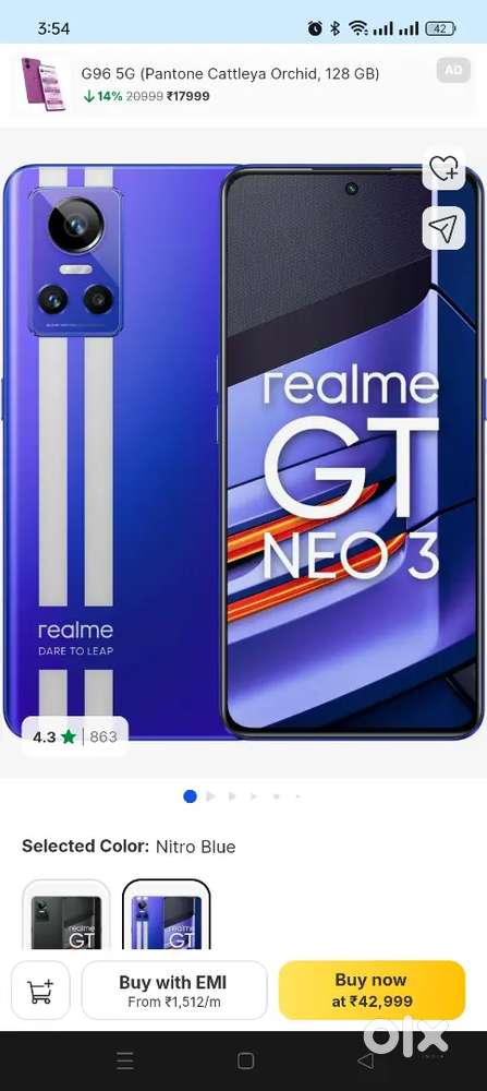 Realme gt neo 3.12 gb.256 gb