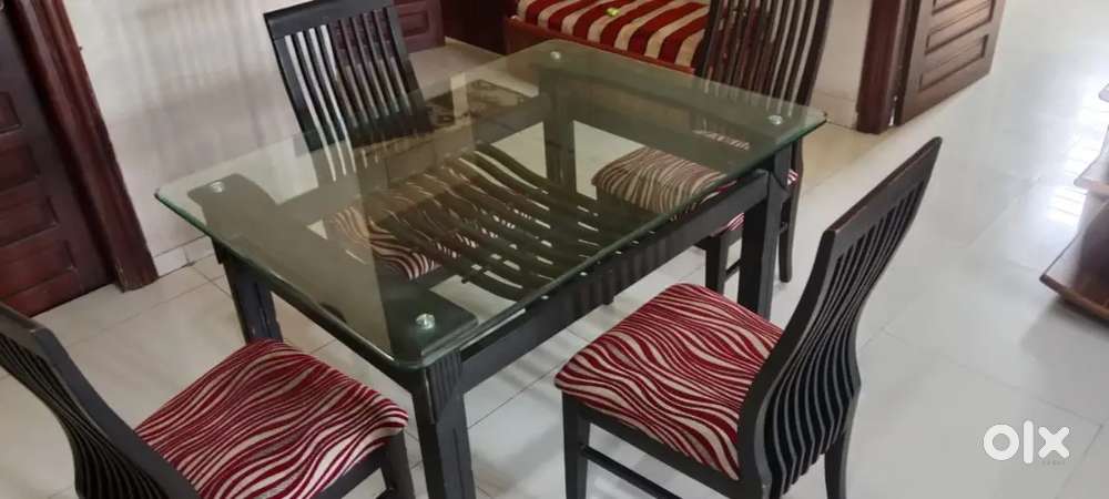 4 chairs,1 table wooden dining table