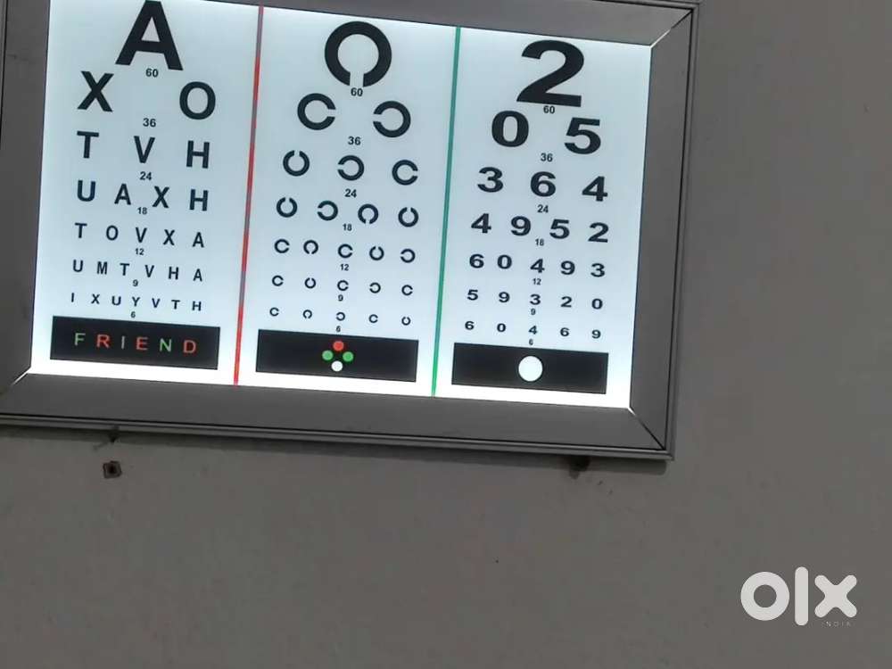 Optical vision board for testing vision LED
