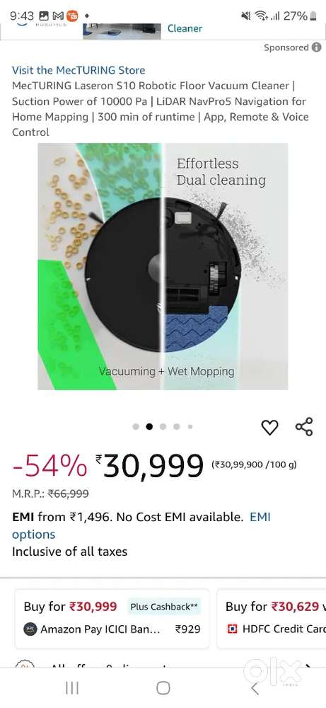 Mec turning vacuum cleaner