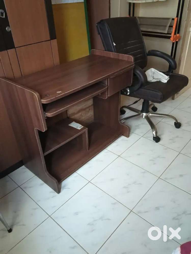Wooden study table and office chair