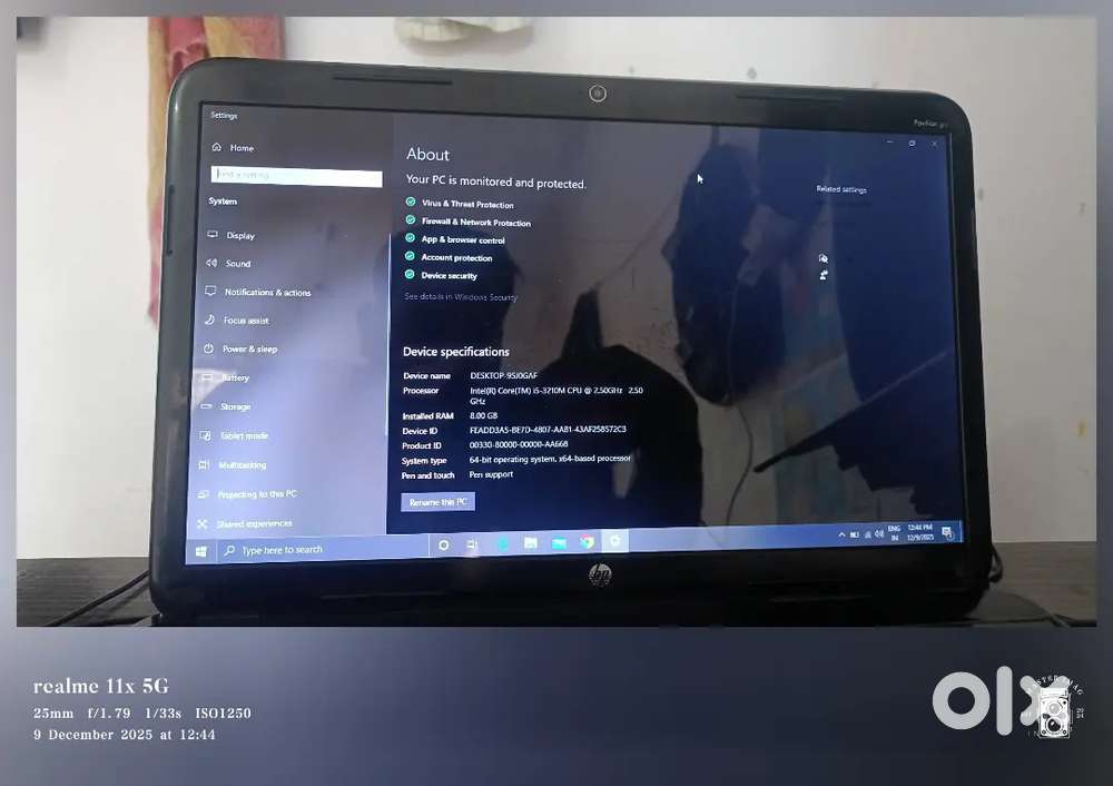 Hp laptop 8gb 512gb ssd