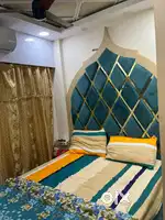 Luxury Style Bed and Solid Wood Center Table