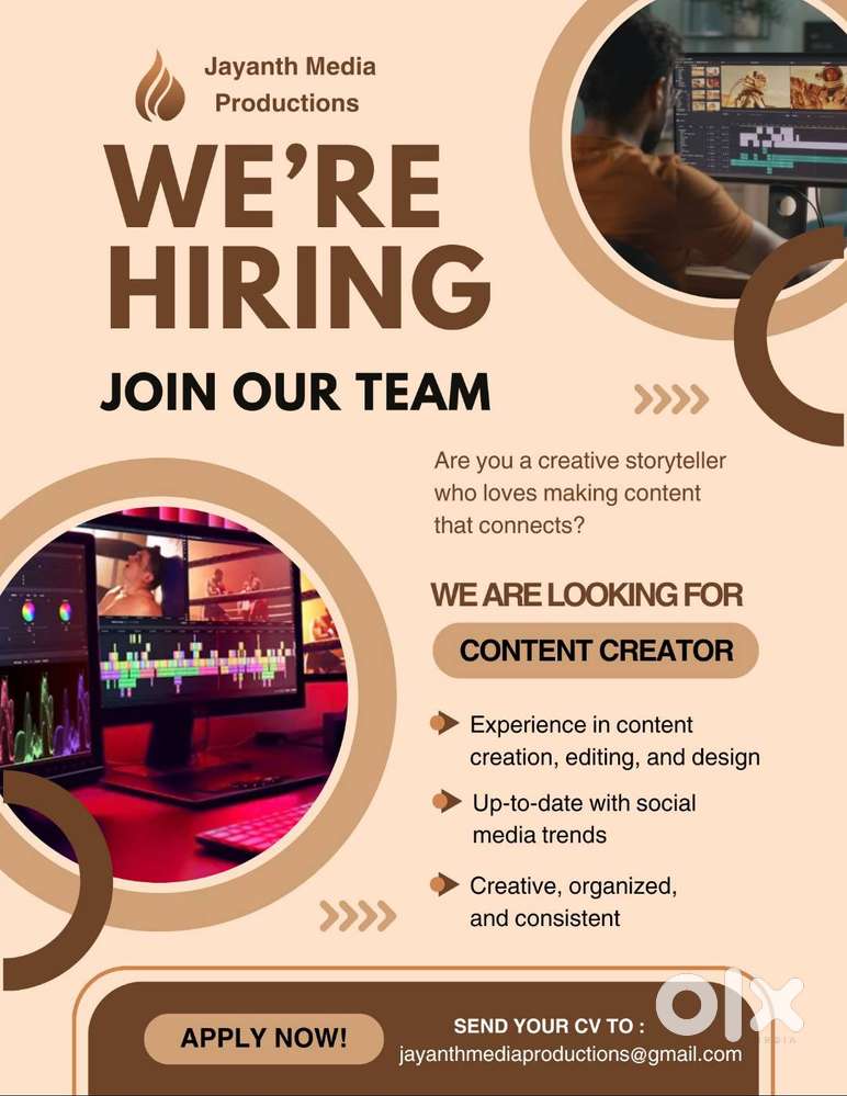 wanted social media creator, Voice artist, Video,Designers Editors