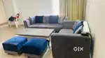 Complete sofa 3+2 with 2 puffs and centre table