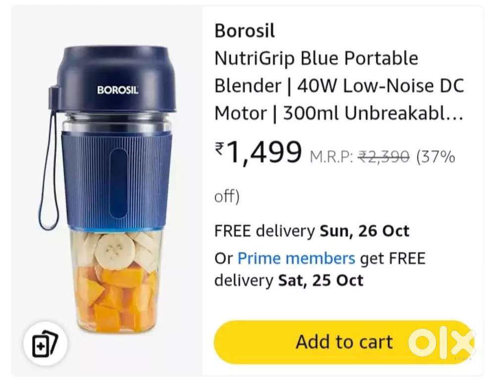 Limited Stock of Brand new Borosil Multigrip Portable blender