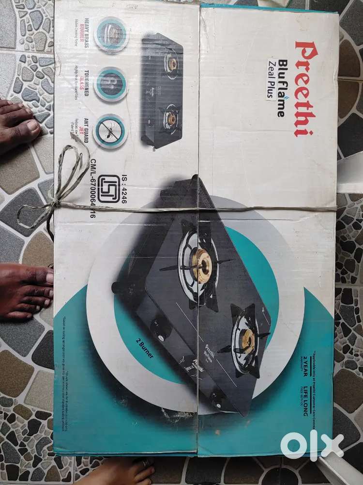 Preethi Glass gas stove 2 burner