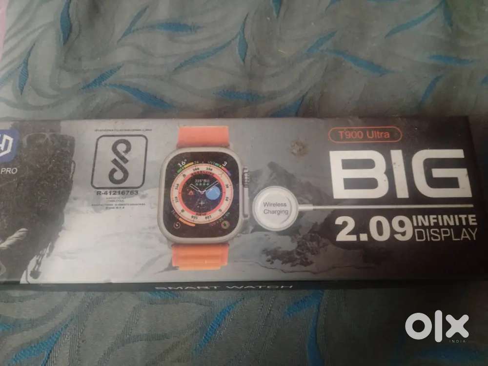 T 900 ulta smart watch with black straps bt calling with big display