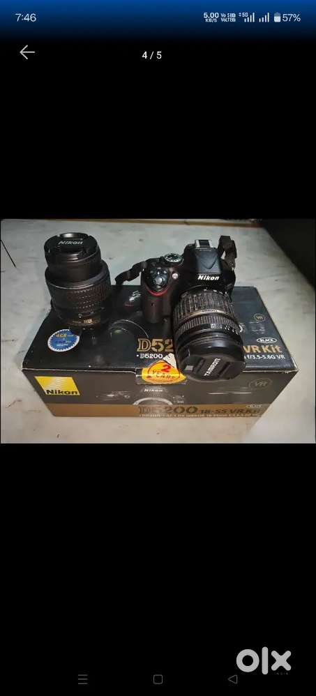 NIKON DSLR 5200 WITH 18-55 KIT LENS & 18-200 TAMRON ZOOM LENS