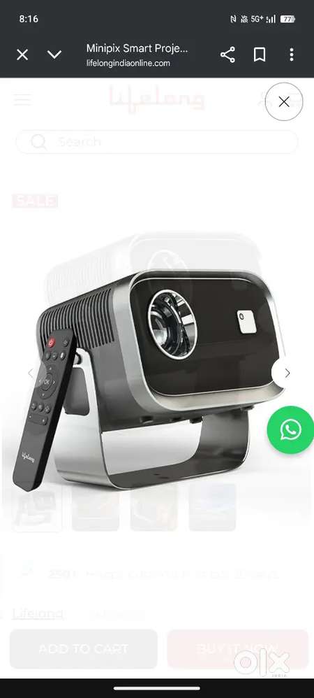 Projector  native 720p 4k support only 2 month of used