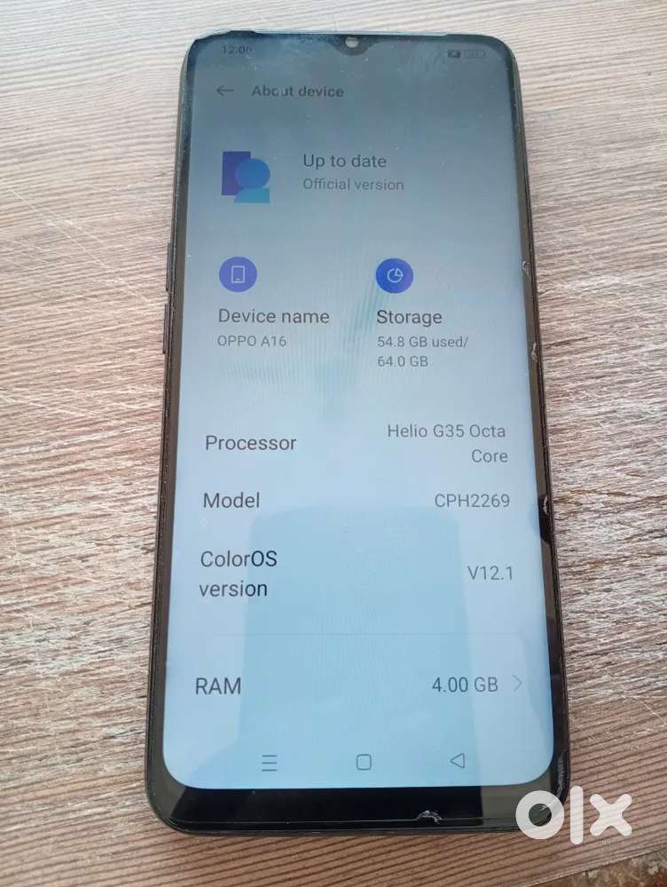 Oppo A16 side finger