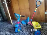 Kids folding bicycle with safety belts and a storage box
